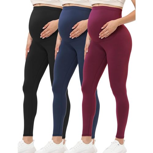 Buttergene Women's Maternity Leggings over the Belly Maternity Yoga Pants Workout Pregnancy Leggings