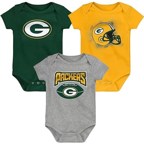 Outerstuff NFL Newborn Infants Game On 3 Piece Primary Logo Creeper Bodysuit Romper Set