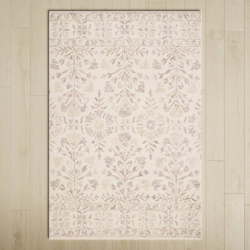Aden Handmade Hand Hooked Wool Ivory/Neutral Rug