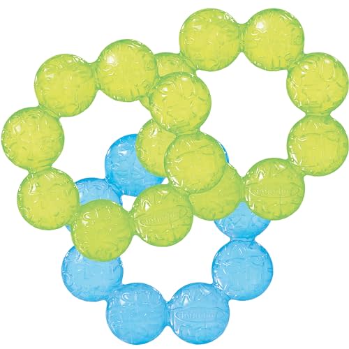 Infantino Water Teethers Sensory Exploration and Teething Relief, Cooling Relief for Teething Babies, Lime & Blue, 3-Pack