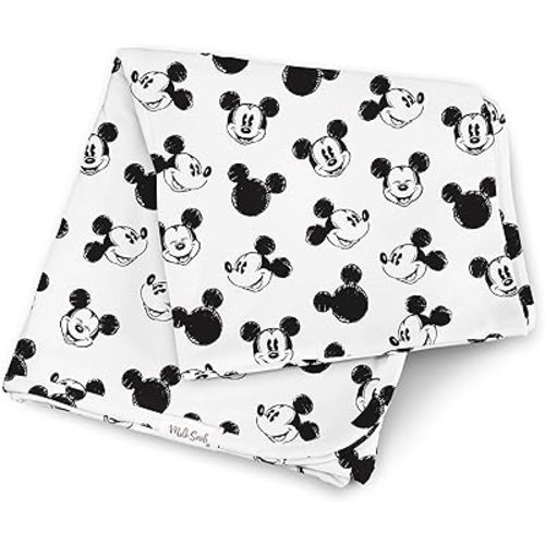 Milk Snob Disney Baby Boy/Girl Swaddle Blanket, Soft Receiving, Security and Play, Toddler Infant NewbornBedding, Baby Shower, Baby Registry Gift (Mickey Mouse Sketch) 34 * 34 inches