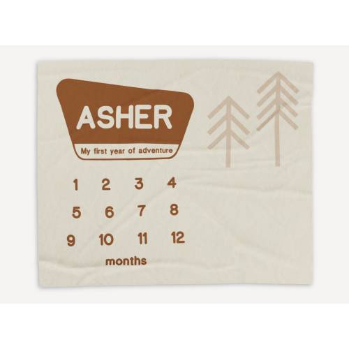 Custom Name Parks Milestone Blanket, Personalized Monthly Photo Prop, Baby Shower Gift for Nature Lovers, Mountain Adventure Nursery