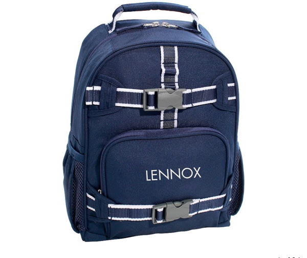 Navy Trim Solid Mackenzie Backpack