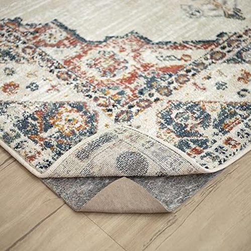 Mohawk Home 8' x 10' Non Slip Rug Pad Gripper 1/2 Thick Dual Surface Felt + Rubber Gripper - Safe for All Floors