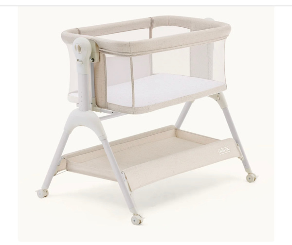 HARPPA Cuddly Sway | 3-in-1 Rocking Baby Bassinet & Bedside Sleeper with Anti-Reflux Mattress for Newborns | Attaches to Bed, Adjustable Height, Tool-Free Setup, Portable Wheels, CPSC Certified, Gentle Rocking Motion | Ideal for Infants, Safe Co-Sleeping