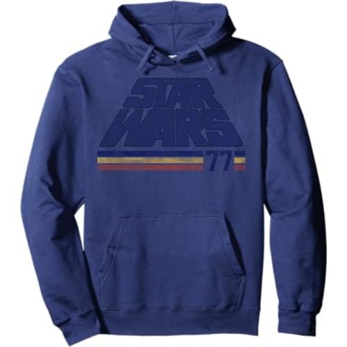 Star Wars Classic Retro Slanted Logo Striped '77 Hoodie Pullover Hoodie