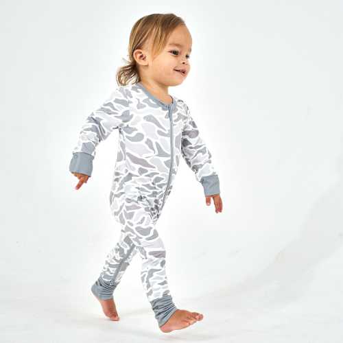 White Camo Baby Zip Up | Outdoor Infant Gift | BURLEBO