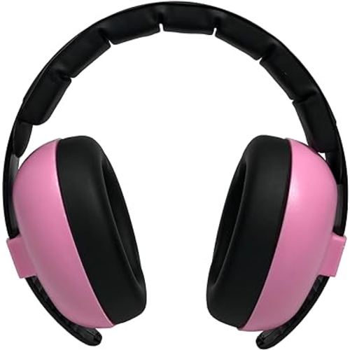 Banz Bubzee Baby Ear Defenders 0-36 Months – Petal Pink - Loud Noise Cancelling Baby Headphones & Toddler Ear Muffs, Size Adjustable