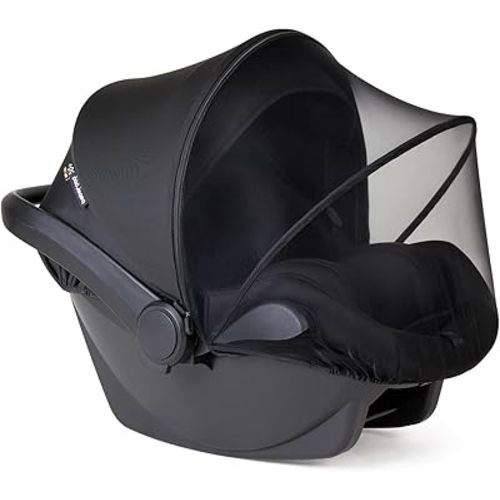 Beberoad Love 2-in-1 Mosquito Net & Sunshade for Car Seat Universal Car Seat Mosquito Net Cover with 2 Way Zipper UV Protection Car Seat Tent Cover (Black)
