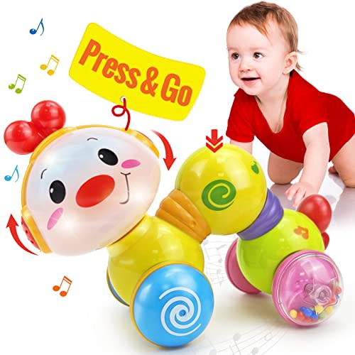 Baby Toys 6 to 12 Months Press & Go Musical Light 9 6 Month Old Baby Toys, Baby Girl Toys for 1 + Year Old Girl Baby Infant Toys 6-12 Months 12-18 Months, Crawling Toys for 1 Year Old Girl Boy Gifts