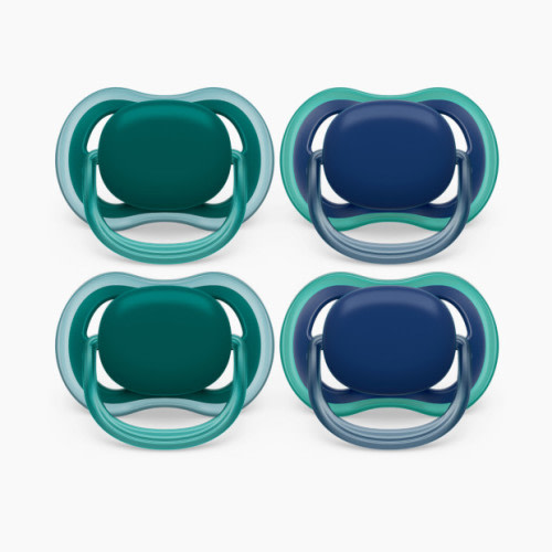 Philips Avent Ultra Air Pacifier, 6-18 Months (4 Pack) - Deep Opal/Steel Blue, 4