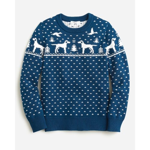 Kids' dog Fair Isle crewneck sweater