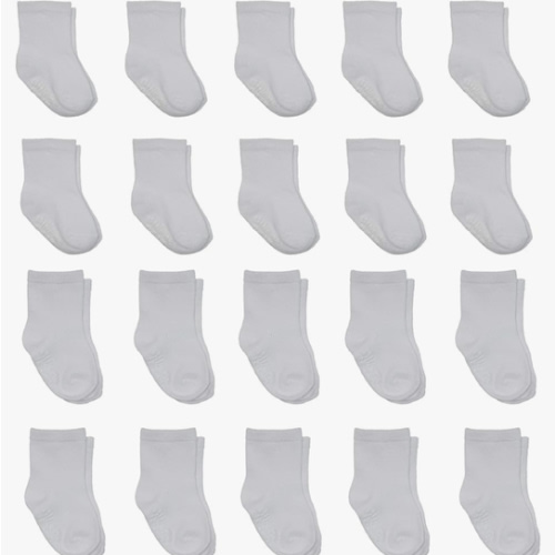 Little Me 20-Pack Newborn Baby Infant & Toddler Unisex Socks, 0-12/12-24 Months, Assorted Size Pack, White