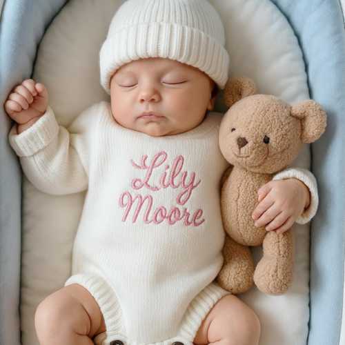 Custom Embroidered Baby Romper, Personalized Newborn Name Outfit, Coming Home Outfit, Infant Bodysuit, Baby Shower Gift, First Birthday Gift