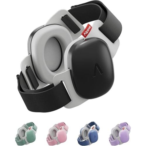Alpine Muffy Baby Comfort - Protects Hearing for Babies and Toddlers - CE & ANSI Certified - Headband for Safe fit & Comfort - Adjustable for Ages 3-48 Months - 24dB Sound Reduction, Black
