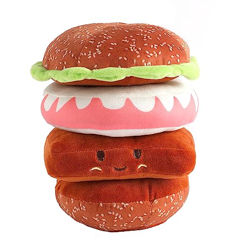 GUTIYO Baby Montessori Toy Baby Stacking Toys Multi-Sensory Dragon Fruit Plush Toys Baby Dragon Fruit Stacking Toys (Hamburger)