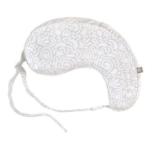 Boppy Uplift Nursing Pillow, Cream Retro Squiggles, Designed to Help Reduce Reflux Symptoms for Breastfeeding, Bottle Feeding or Combo-Feeding; Plus-Sized, Comfortably Contoured Feeding Pillow