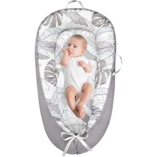 Baby Lounger for Newborn - Portable Infant Seat with Breathable Cover, Adjustable Cotton Lounger for Floor Play & Travel | Newborn Essentials Gift 0-24M