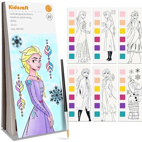 Paint with Water Coloring Books for Kids, Pocket Mess Free Watercolor Painting Sets for Toddlers, Art and Craft Drawing Activities Gifts for Kids Ages 4 5 6 7 8+, Travel Activity Toys - Princess