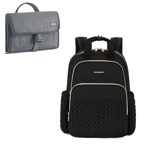 mommore Diaper Bag Backpack Large Baby Bag and Portable Changing Pad for Newborn Expandable