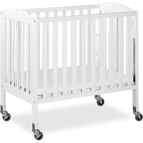 Dream On Me 3-in-1 Folding Portable Crib, White, Large