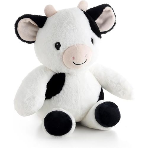The Peanutshell Plush Cow Stuffed Animal - 10 inch - Baby Safe - Machine Washable - Soft Cow Baby Toys, Newborn Infant Toddler, Plushies for Boys Girls, Stuffies, Farm Nursery Decor