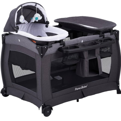 Pamo Babe Portable Playpen Foldable Playard for Baby and Toddler Mattress, Changing Table for Newborn Portable Playard