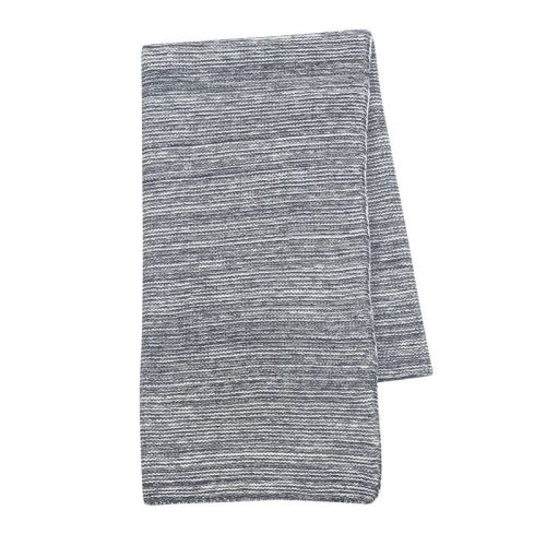 Lambs & Ivy Signature Blue/white 100% Cotton Marl Textured Knit Baby Blanket