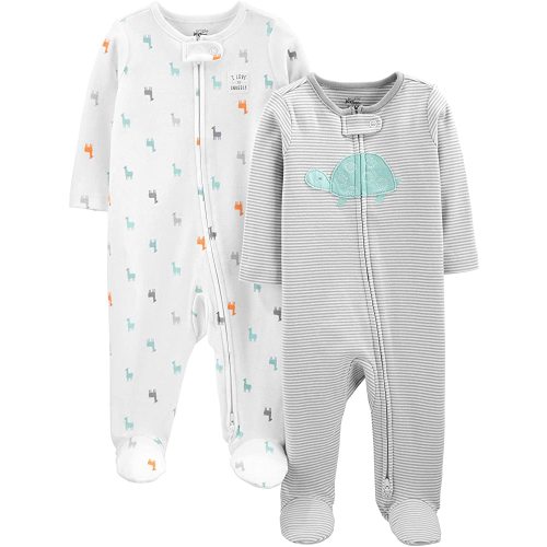Simple Joys by Carter's Unisex-Baby Neutral 2-Pack Cotton Footed Sleep and Play