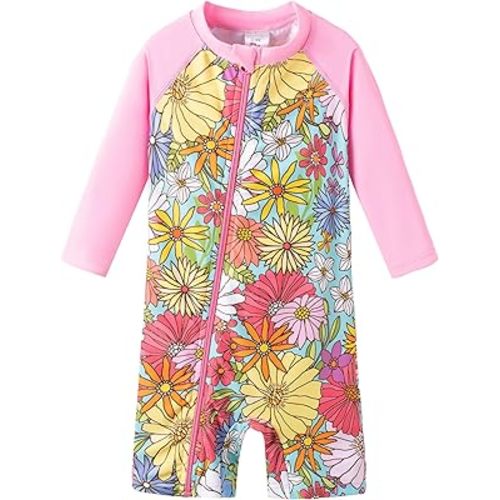 UMELOK Baby Girl Swimsuit Infant Rash Guard Swimwear UPF 50+ Sun Protection Bathing Suit