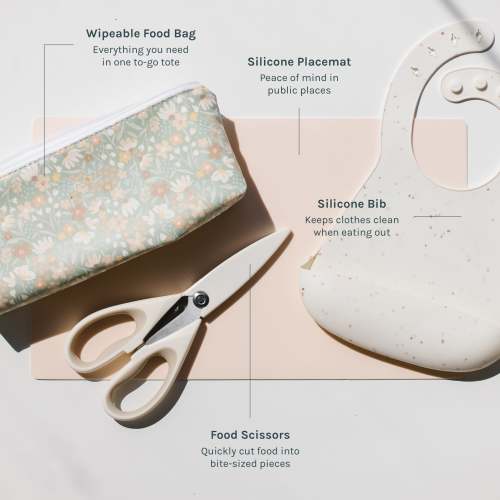 Restaurant Essentials Kit + Bib - Dots with Faded Jade