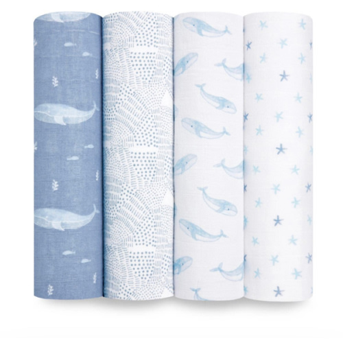 aden + anais | Oceanic Organic Muslin Swaddle Blanket 4pk