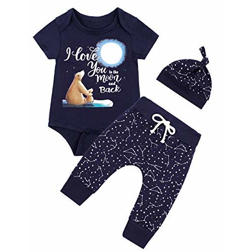 Baby Boy Space Theme Outfit Newborn Boy I Love You To The Moon And Back Baby Shower Infant Space Clothes Romper Pants Set