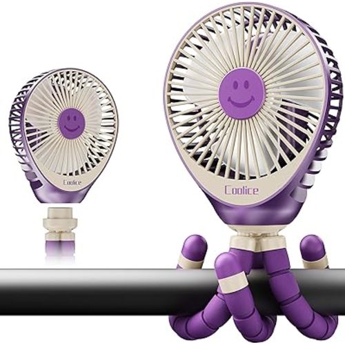 Stroller Fan Clip on for Baby, 30Hrs Removable Fan for Strollers and Car Seat, 3 Speeds Baby Stroller Fans, Rechargeable Portable Fans for Strollers with Flexible Tripod for Hiking, Beach and Camping
