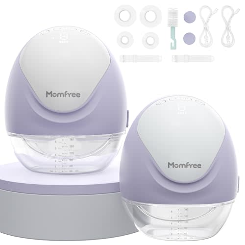 Hands Free Breast Pump:Wearable Breast Pump Portable with 3 Modes/9 Levels/LED Display - Low Noise,for 25/21/17mm Silicone Cushion Insert,2 Count