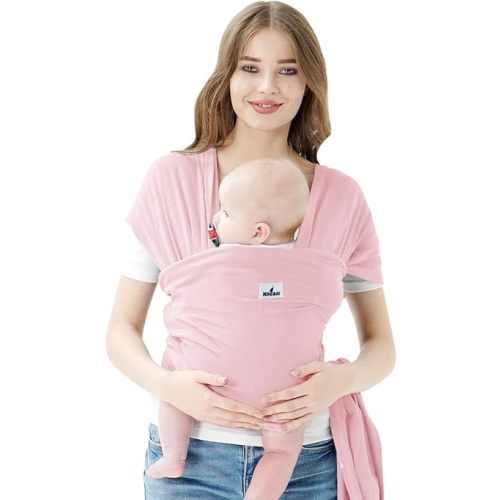 Baby Wrap Carrier Jeroray Baby Wrap,Hands Free Baby Carrier Infant Carrier,Lightweight,Breathable,Softness,Light Pink