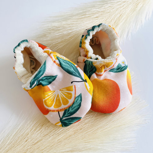 Little Cutie Baby Shoes ~ Orange Baby Booties ~ Baby Shower ~ Cake Topper ~ Citrus Baby Moccasins ~ Baby Girl ~ Baby Shower Gift