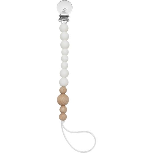 Loulou Lollipop Silicone Soother Pacifier Clip Binky Holder for Newborn and Baby - Color Block (White)