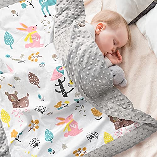 GetfuQi Baby Blanket - Organic Cotton Baby Blanket Soft Cozy, Security Baby Blanket with 3D Little Beans for Soothing Baby,30"X40" Neutral Baby Blanket for Boy Girl,Lightweight Baby Receiving Blankets
