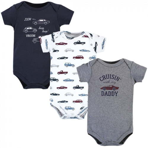 Hudson Baby Infant Boy Cotton Bodysuits, Cars, 3-6 Months