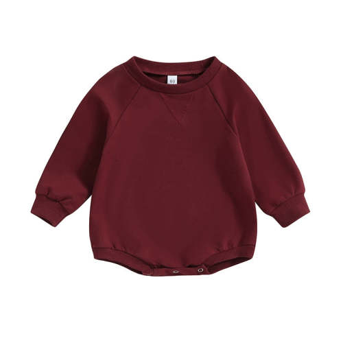 Baby Girls Boys Bodysuit Solid Crew Neck Long Sleeve Jumpsuits Fall Cl – August + Willow
