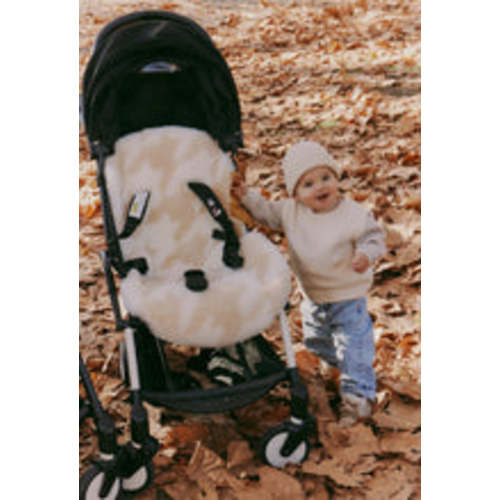 The Pram Puff | Houndstooth Crème & Coconut – Mini Motif