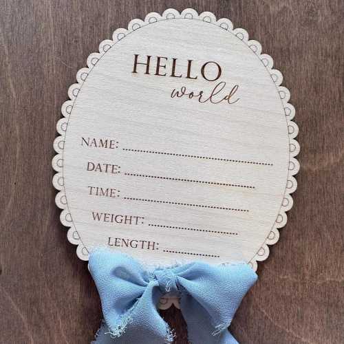 birth announcement sign, boy baby announcement sign, hello world baby sign, newborn sign