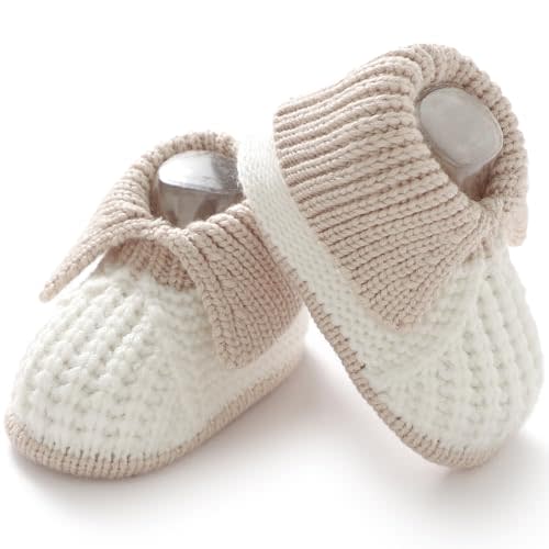 Neiwech Baby Booties Newborn Hand Knit Sock Shoes Soft Cozy First Walkers for Infant Boys Girls