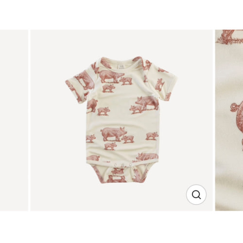 short sleeve lap neck bodysuit | piglets | bamboo