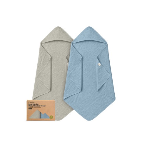 2-Pack Lyra Muslin Hooded Towels, Small