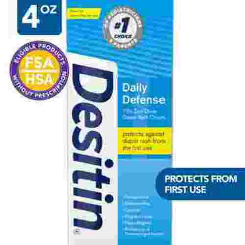 Desitin Daily Defense Baby Diaper Rash Cream, Butt Paste with 13% Zinc Oxide, 4 oz