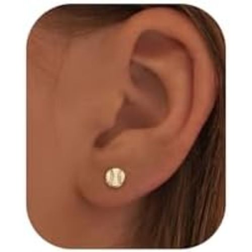 Flat Back Earrings- 14K Gold/White Gold Plated Tiny Bow Sun Moon Star Hammerhead Shark Dragon Cowboy Boot Palm Tree Softball Flatback Stud Earrings for Women Helix Jewelry