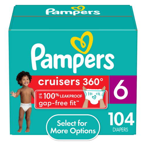 Pampers Cruisers 360 Pull-On Baby Diapers Size 6, 104 Count (Select for More Options)