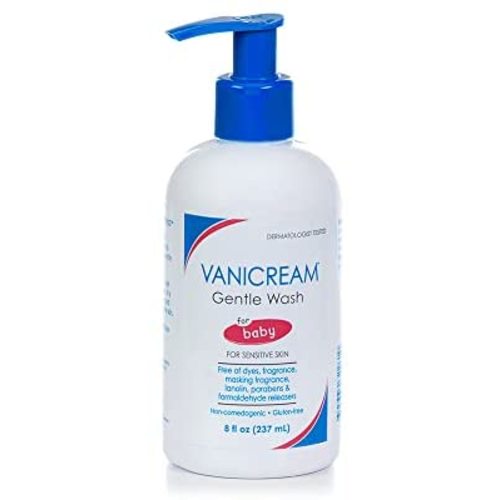 Vanicream Gentle Wash with Pump for Baby -Ideal for Normal to Sensitive/Dry Skin, Gluten and Sulfate Free, Dermatologist Tested, Transparent, Unscented, 8 Fl Oz
